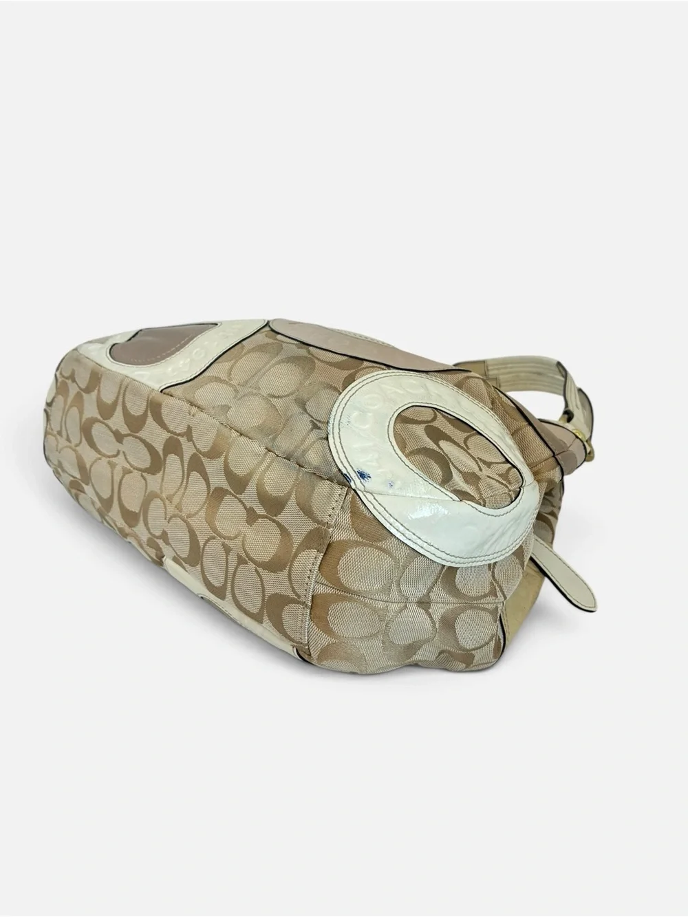 Coach Neutral Multi Circle Patch Hobo with Gold Hardware